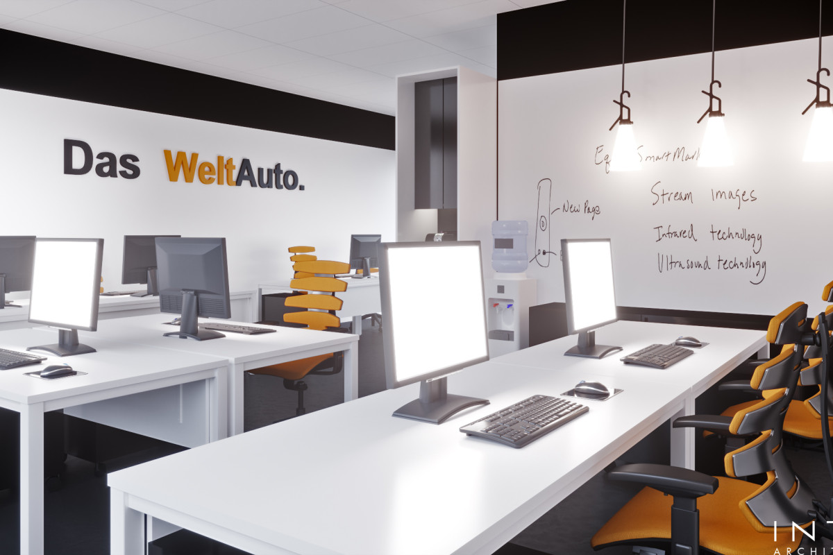 Nowoczesne biuro open space w Poznaniu z wydzielonymi strefami spotkań